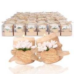 30 Pack Wedding Favors Wood Tealight Candle Holders, Bridal Shower Favors for…