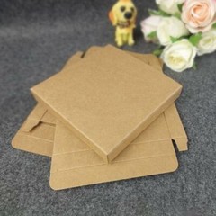100x Kraft Paper Thin Packaging Box Necklace Jewellery Photography Card Gift Box