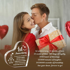 1 Year Anniversary Wedding Gifts for Boyfriend Girlfriend, One Year 1St Annivers