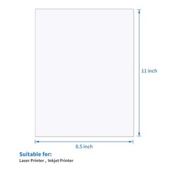 L LIKED 500 Sheets Matte Sticker Paper Full-Sheet 8.5″ x 11″｜500