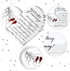 Qunclay 50th Years of Marriage Gift Wedding Anniversary Souvenir Heart Marriage