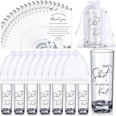 Wedding Wine Glasses Set W/ Thank You Cards & Gift Bags Parties Events New