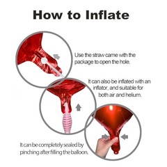 15Pcs Heart Balloons Helium 18 Inch Heart Shaped Foil Balloons for Red