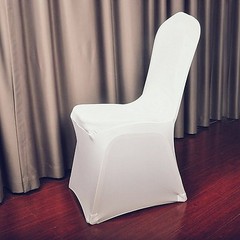 50 Pieces Universal White Polyester Spandex Folding Chair Cover Wedding Party