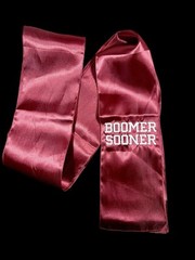 University of Oklahoma (OU) Satin Chair Sash / Wreath Sash (2 Logos) 49k Stitch