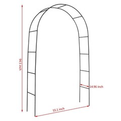 3Pcs Arched Metal Trellis Set,Sturdy Climbing Plant Stand for Garden Patio Decor