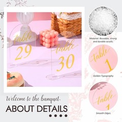 Modern Gold Printed Table Signs for Events