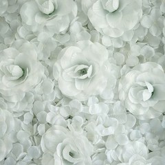 4 White Roses and Hydrangea Flowers Mat Wall Backdrop Panels Wedding Decorations