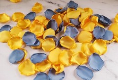 Yellow Rose Petals Dusty Blue Flower Petals Wedding Decor I Do Proposal Box