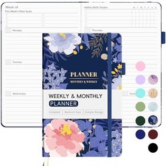 Undated Weekly Planner for 2025, Simplified Weekly & Monthly Calendar
