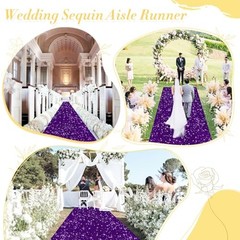 Purple Carpet Runner for Party Wedding Aisle Runners 2x15FT Sequin Aisle
