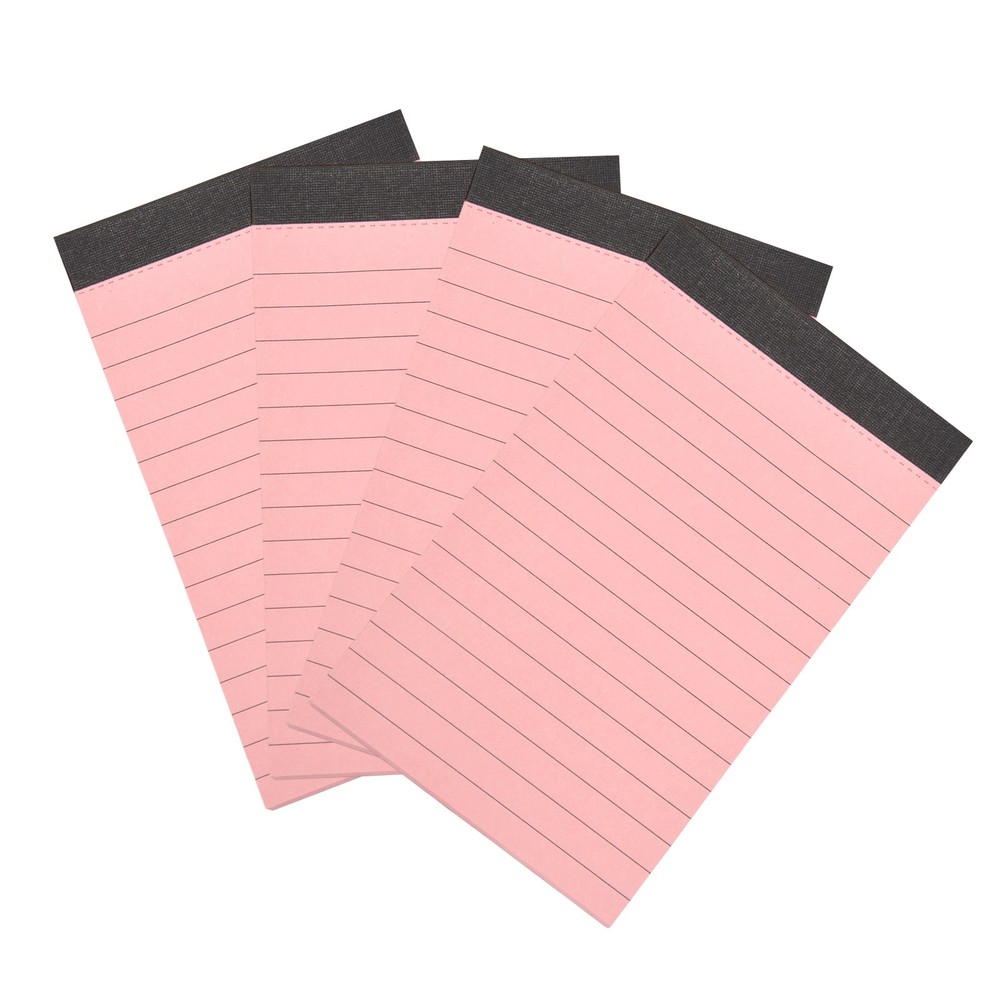 4 Pcs Writing Note Pads, 3 x 5 Inch A7 Lined Refill Paper, Pink