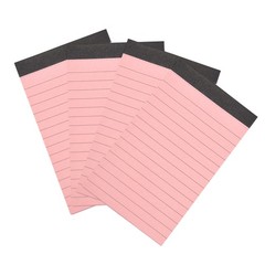 4 Pcs Writing Note Pads, 3 x 5 Inch A7 Lined Refill Paper, Pink