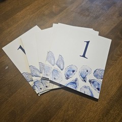 14 5×7 Table Number Signs With Oyster