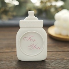 4 White Pink 4″ Mini Feeding Bottle PICTURE FRAMES Baby Shower Favors Party Home