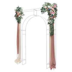 7.8ft H White Metal Rectangular Wedding Arch Arc de Triomphe Style Party Events