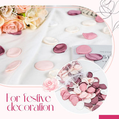 300Pcs Artificial Flowers Silk Fake Pink Rose Petals Flower Girl Scatt