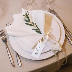 100 PCS Name Place Cards Table Setting Satin Ribbon 1.57×3.54 Inch Beige Gift