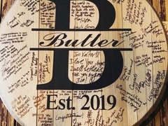 Bourbon Barrel Head, Wedding Guest Book, Custom Rustic Wedding Sign