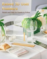 Arched Wedding Table Numbers 1-10 with Stands 5.5 x 7” Gold Number Clear Acry…