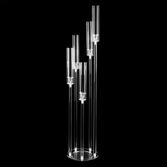 5-Arm Candle Holder Acrylic Clear Freestanding Candle Holder with Candle Cover