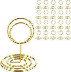20 Pcs Gold Table Number Holders, 2.5-Inch Place Card Holders With Widened Base,