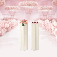 MilkyWhite Cardboard Vase Desktop Floor-standing Cardboard+Acrylic Wedding Decor