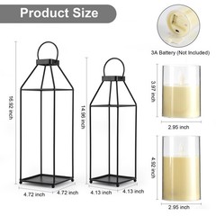 Lanterns Decorative Small: 2.95 X 3.97 Inch, Large: X 4.92 2pcs