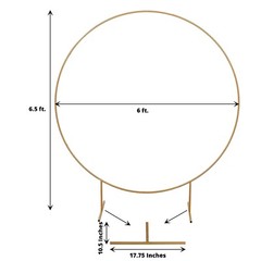 7 ft Gold Balloon Circle Metal Frame Round BACKDROP STAND Wedding Arch Party