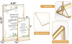 Svr Gold Acrylic Sign Holder, Wedding Table Fres Vertical,