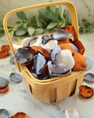 Dusty Blue, Terracotta Rose Petals for Western Wedding Decor, Flower Girl Petals