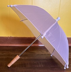 White Stick Umbrella, Wooden Style Handle, Manual Open, DIY Designs