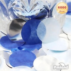 Tissue Paper Table Confettis Round Circles for Royal Blue/Sky Blue/White