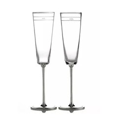 Kate Spade LENOX Darling Point Champagne Toasting Flutes Glasses Mr & Mrs