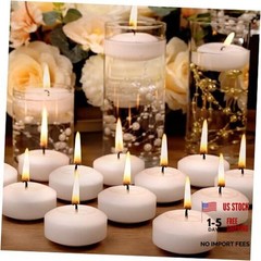 Floating Candles 2-Inch – White Unscented Floating Candles 12 Pack 12-White