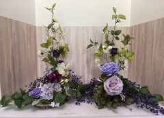 Wedding Shower Shades Of Purple 4 Table Silk Floral Arrangements Box 3