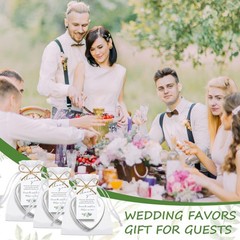 50 Sets Wedding Candle Favors – Heart Shaped Unscented Tea Lights with Gift Bags