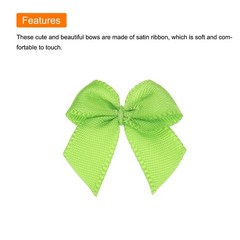 50Pcs Mini Ribbon Bow 1 inch Mini Fabric Satin Ribbon Flower Bows Fruit Green