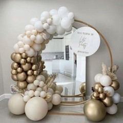 Beige Balloons Set, 60PCS Nude Birthday Balloons, 12Inch Sand White Beige Gold