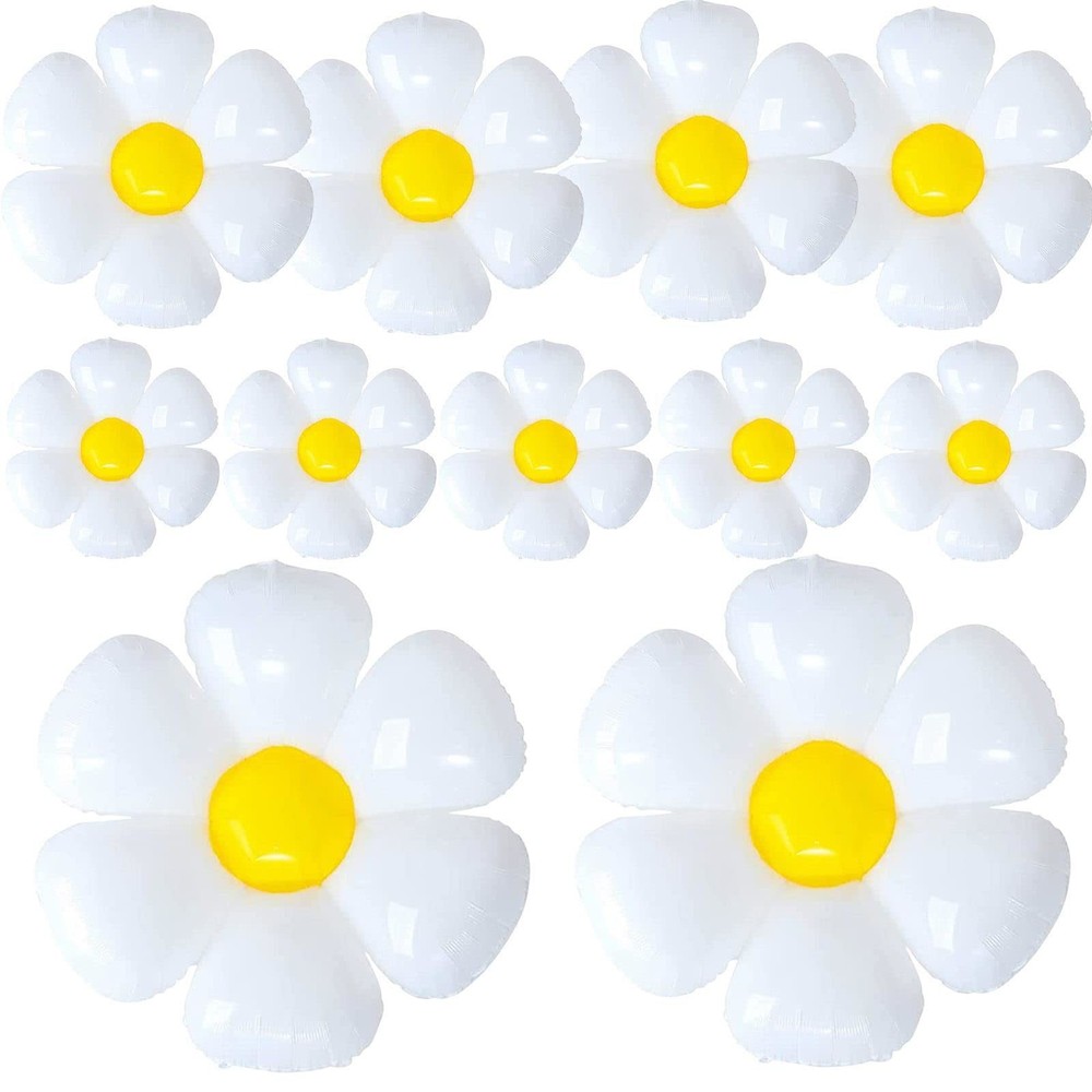 YUJUN 11PCS Daisy 43×43 inches, 28×28 16×16 White
