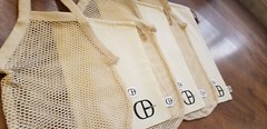 6 piece Set of Reusable Eco-Friendly 100% Cotton Muslin and Mesh Tote bags