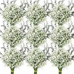 Retrowavy 80 Pcs Babys Breath Artificial Flowers Bulk Babys Breath Flowers Gy…