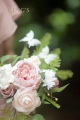 Ling’s Moment Pink Bridesmaid Bouquet Set of 6, Dusty Rose Bridal Bouquets fo…