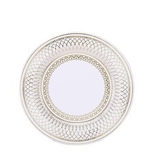 25 WHITE GOLD 10″ Porcelain Design Round Paper PLATES Party Events Decorations