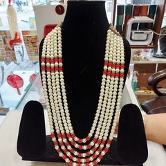 Indian Wedding Groom Pearl Necklace,Sherwani Mala,Three and Five Layer Mala