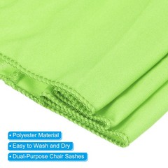 10Pcs 14″x5″ Stretch Chair Sashes Bows Chair Bands Sash with Buckle Light Green