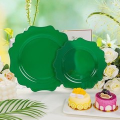 Disposable Party Plastic Plates 60Pcs, Green plastic Party Plates, Heavy Duty