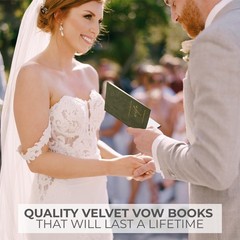 Elegant Velvet Wedding Vow Books With Gold Foil Lettering His and Hers Vow Books