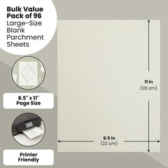 Certificate Parchment Paper 8.5 x 11 Inch – 96 Sheets Textured White
