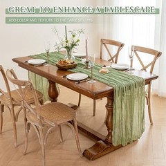Cheesecloth Table Runner, 10 Ft Spring Gauze Table Runner Boho Rustic Sheer